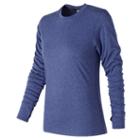 New Balance 73127 Women's Heather Tech Long Sleeve - Navy (wt73127pgh)