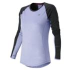 New Balance 53210 Women's Performance Merino Long Sleeve Crew - Daybreak, Black (wt53210dbk)