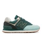 New Balance 574 Metallic Patch Women's 574 Shoes - Green/yellow (wl574mlc)