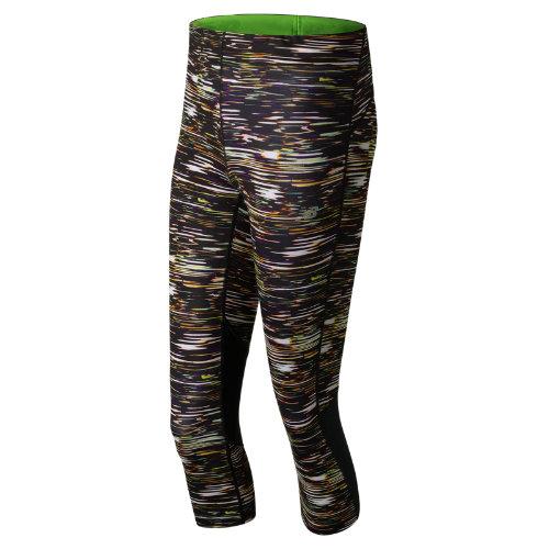 New Balance 71226 Women's Impact Printed Capri - Black/pink/purple (wp71226mis)