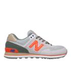 New Balance 574 Outside In Men's 574 Shoes - Light Grey, Green, Orange (ml574oib)