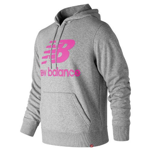 New Balance 91547 Men's Essentials Stacked Logo Po Hoodie - Pink (mt91547peo)