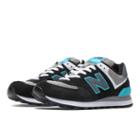 New Balance 574 Women's 574 Shoes - Black, Light Blue, Grey (wl574snb)