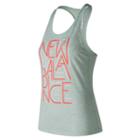 New Balance 73126 Women's Graphic Heather Tech Racerback - Green (wt73126wvh)