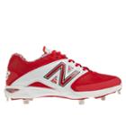 New Balance Low-cut 4040v2 Metal Cleat Men's Low-cut Cleats Shoes - White, Red (l4040ar2)
