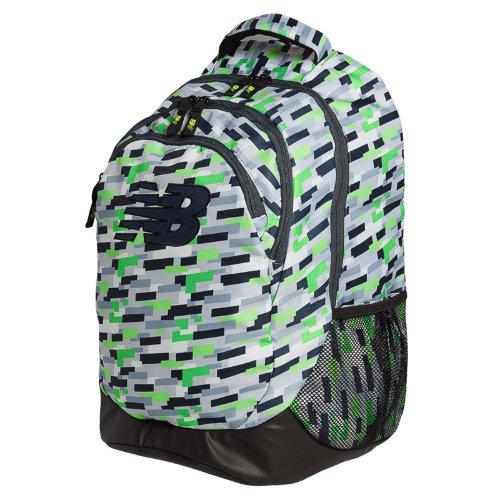 New Balance Men's & Women's 2.0 Performance Backpack - Grey, Green Flash, Black (nb-1234mult)
