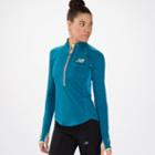 New Balance 4103 Women's Boylston Half Zip - Blue Infinity, Pink (wrt4103bnf)