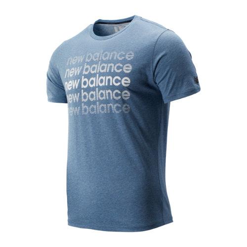 New Balance 93083 Men's Graphic Heathertech Tee - Blue (mt93083blp)