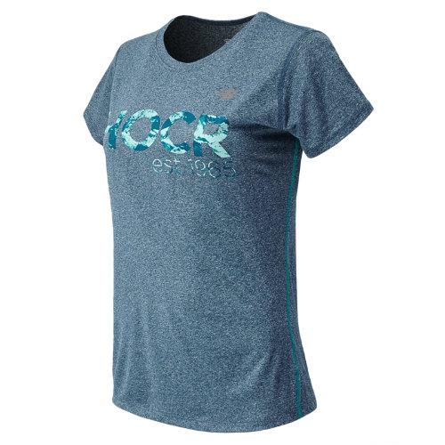 New Balance 53150 Women's Hocr Heathered Short Sleeve Tee - Deep Water Heather (wt53150edwh)