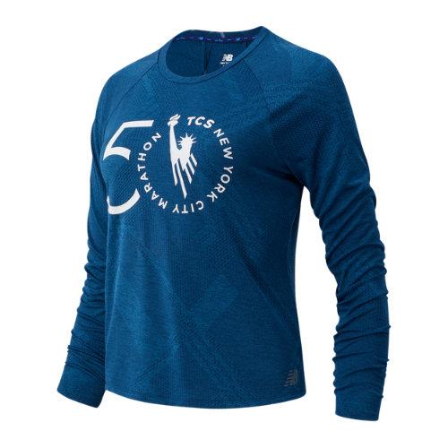 New Balance Womens Nyc Marathon Q Speed Fuel Jacquard Long Sleeve
