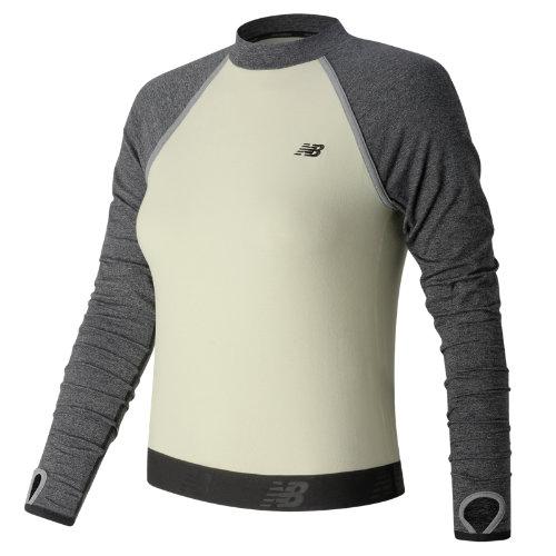 New Balance 63512 Women's Sport Style Ls Cropped Top - Off White (wt63512aga)