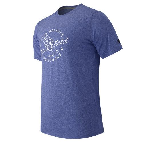 New Balance 61091 Men's Ss Graphic Heather Tech Tee - Pacific (mt61091pc)