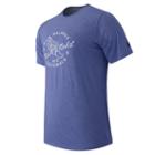 New Balance 61091 Men's Ss Graphic Heather Tech Tee - Pacific (mt61091pc)