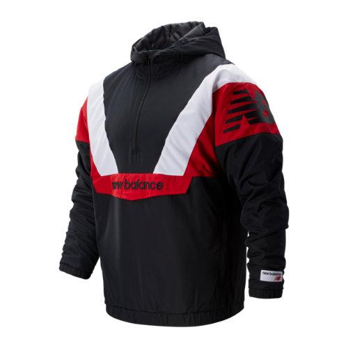 New Balance 93539 Men's Nb Athletics Stadium Insulated Anorak - Black/red/off White (mt93539bk)