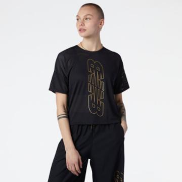 New Balance Womens Achiever Keyhole Back Graphic Tee