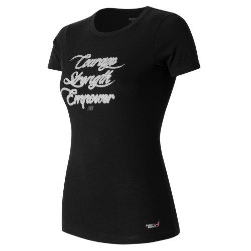 New Balance 63142 Women's Pink Ribbon Shoelace Tee - Black (rwt63142bk)