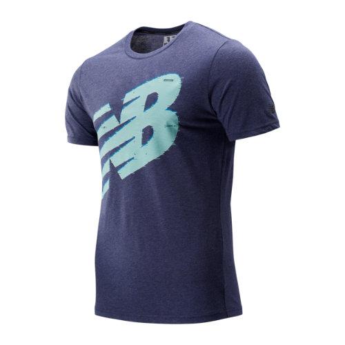 New Balance 93083 Men's Graphic Heathertech Tee - Navy (mt93083pgm)