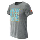 New Balance 53801 Men's Nyc 2015 Vazee Tee - Heather Grey, Deep Sky, Impulse (mt53801ehg)