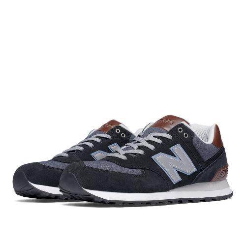 New Balance 574 Cruisin Men's 574 Shoes - Black, Grey, Brown (ml574bcb)