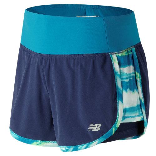 New Balance 63225 Women's Impact 4 Inch 2 In 1 Short - Navy/blue/white (ws63225pgm)