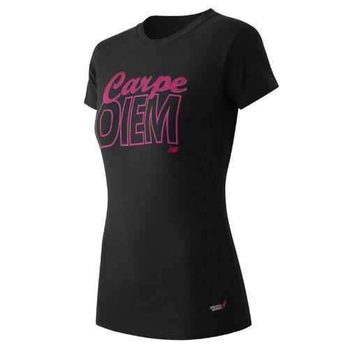 New Balance 61138 Women's Pink Ribbon Carpe Diem Tee - Black (rwt61138bk)