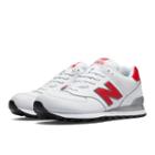 New Balance Leather 574 Men's 574 Shoes - White, Red (nb574alr)