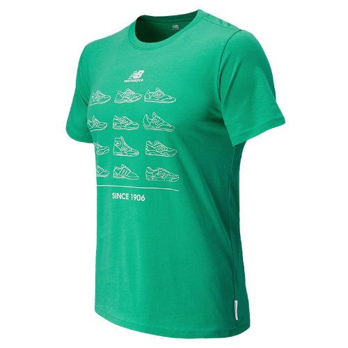 New Balance 5168 Men's Sneaker Tee - Green Oasis, White (emet5168tid)