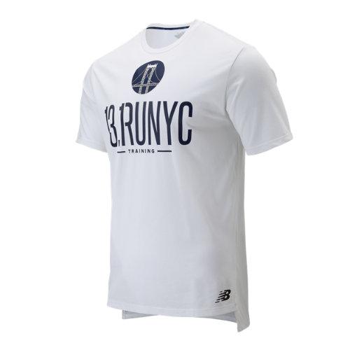 New Balance 91053 Men's Nyc Half R.w.t Heather Tech Tee - White (mt91053cwt)