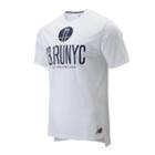 New Balance 91053 Men's Nyc Half R.w.t Heather Tech Tee - White (mt91053cwt)