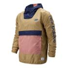 New Balance 93670 Men's Packable Anorak With Removable Hippack - Brown/black/orange (mt93670rck)