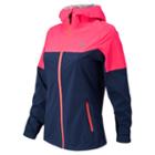 New Balance 53313 Women's Cosmo Proof Jacket - Sailor Blue, Pink Zing (awj53313sib)