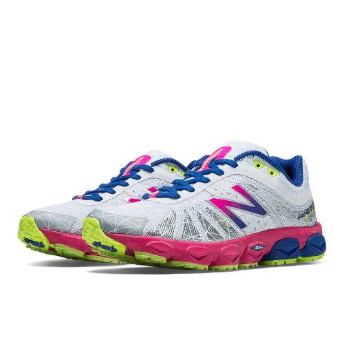 New Balance 890v4 Women's Running Shoes - White, Exuberant Pink, Classic Blue (w890wp4)