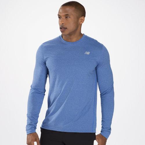 New Balance 3320 Men's Heathered Long Sleeve - Cobalt Blue (mrt3320cbt)