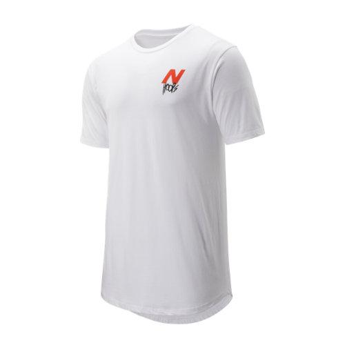 New Balance 93781 Men's Nb Finisher Graphic Tee - White/black (mt93781wt)