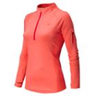 New Balance 5101 Women's Ultra Half Zip - Fiji Heather, Bright Cherry (wrt5101fjh)
