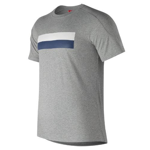 New Balance 73511 Men's Nb Athletics Stripe Tee - Grey (mt73511ag)