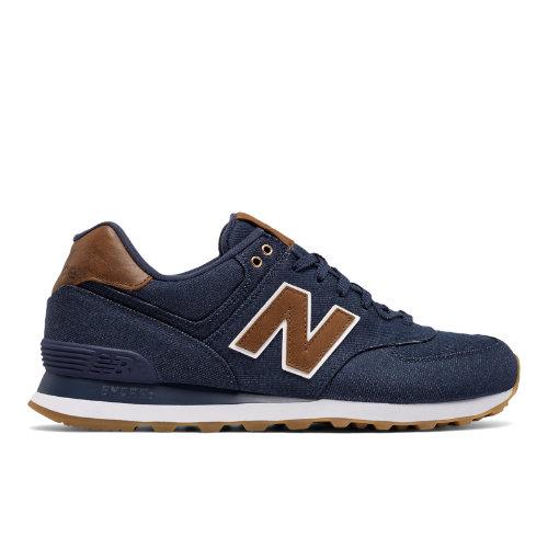 New Balance 574 15 Ounce Canvas Men's 574 Shoes - Navy/brown (ml574txb)