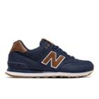 New Balance 574 15 Ounce Canvas Men's 574 Shoes - Navy/brown (ml574txb)