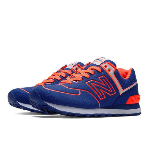New Balance Neon Lights 574 Men's Recently Reduced Shoes - Neon Blue, Neon Orange (ml574nel)