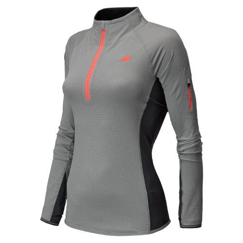 New Balance 5101 Women's Ultra Half Zip - Silver Mink Heather, Lead, Fiji (wrt5101smh)