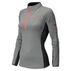 New Balance 5101 Women's Ultra Half Zip - Silver Mink Heather, Lead, Fiji (wrt5101smh)
