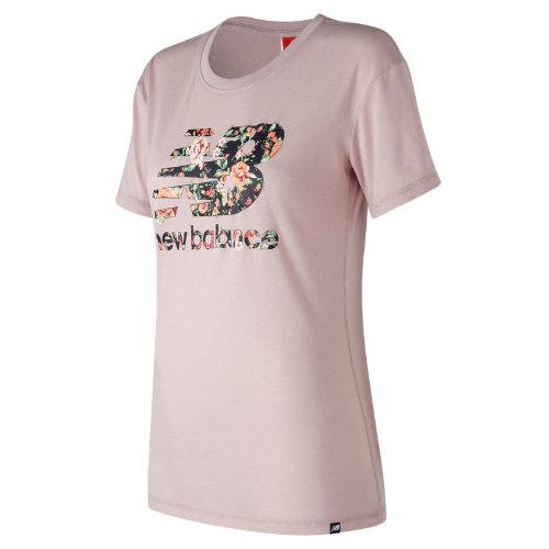 New Balance 73504 Women's Nb Logo Tee - Pink (wt73504fdr)