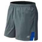 New Balance 5137 Men's Accelerate 5 Inch Short - Lead, Optic Blue (mrs5137otb)
