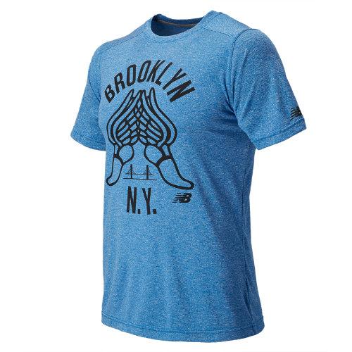 New Balance 61091 Men's Ss Graphic Heather Tech Tee - Sonar (mt61091son)