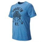 New Balance 61091 Men's Ss Graphic Heather Tech Tee - Sonar (mt61091son)