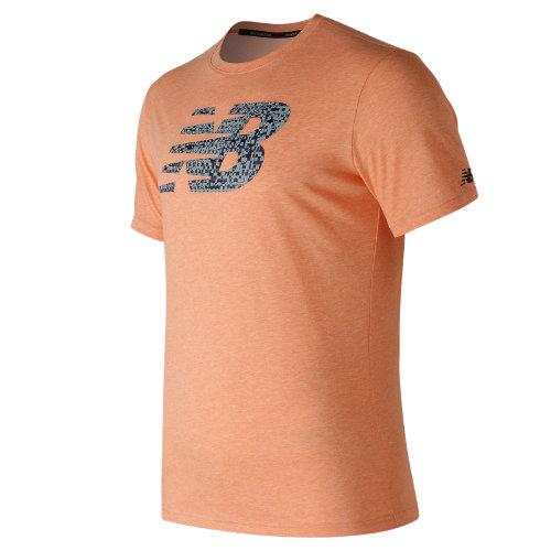 New Balance 73082 Men's Heather Tech Nb Graphic Short Sleeve - Orange (mt73082dyt)