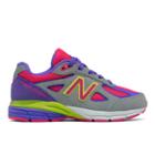 New Balance 990v4 Kids' Pre-school Running Shoes - Grey/pink (kj990k2p)