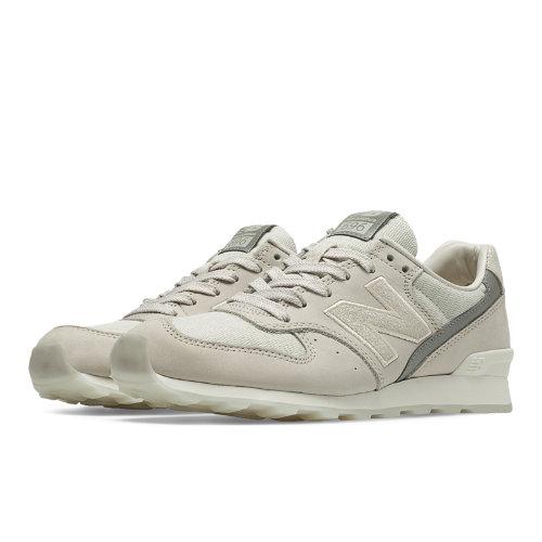 New Balance 696 Nb Grey Women's Running Classics Shoes - Sandstorm, Off White, Metallic Silver (wl696bgc)
