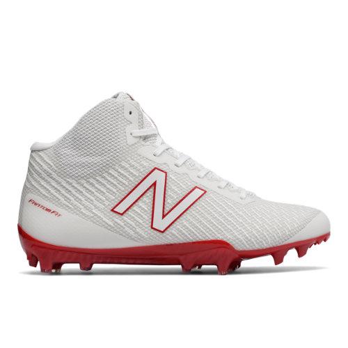 New Balance Burn X Mid-cut Men's Lacrosse Shoes - White/red (burnxmrd)