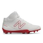 New Balance Burn X Mid-cut Men's Lacrosse Shoes - White/red (burnxmrd)